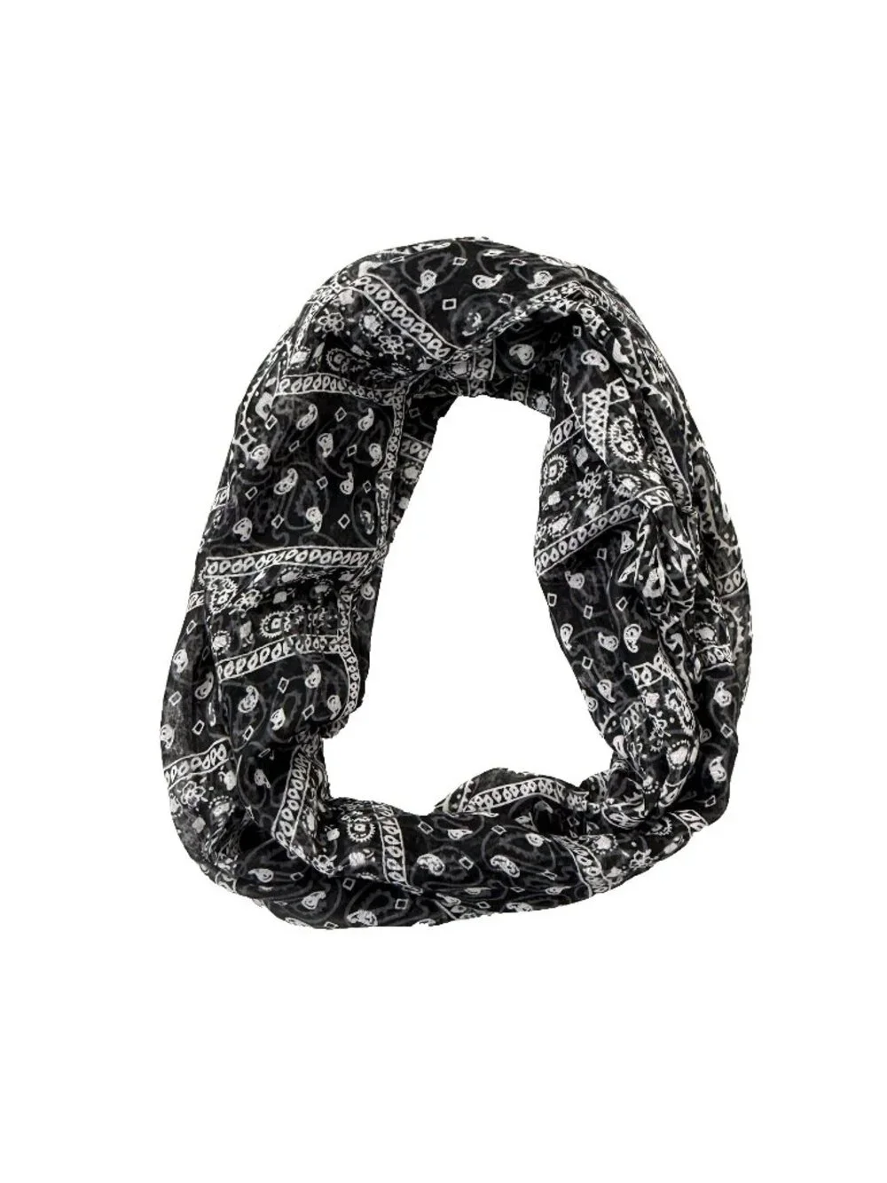 Soothers Black & White Infinity Scarf  One Size 22in x 64in 100% Polyester